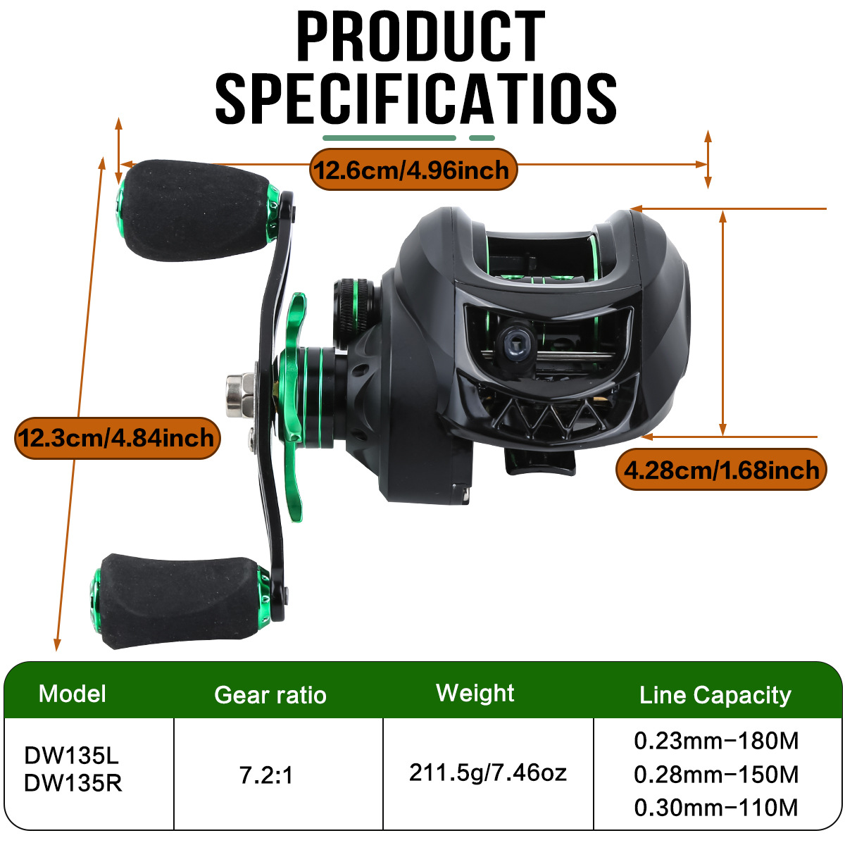 Roue de pêche DW135, modèle go - Baitcasting Reel avis et prix